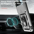 thumbnail image 4 of JTCASES for Google Pixel 9 Case, Heavy Duty Protection Magnetic Car Mount Rotating Stand [Slide Camera Window] Rugged Shockproof Anti-fall Shell for Google Pixel 9, Silver, 4 of 9