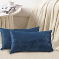 thumbnail image 3 of Home Soft Things Ikat Velvet 2 Piece Throw Pillow Cover Set - Blue - 14" x 26", 3 of 6