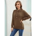 thumbnail image 5 of Lumento Pullover Sweaters for Womens Sweaters Long Sleeve 1/4 Zip Buttons Polo V Neck Dressy Casual Winter Tops 2024, 5 of 6