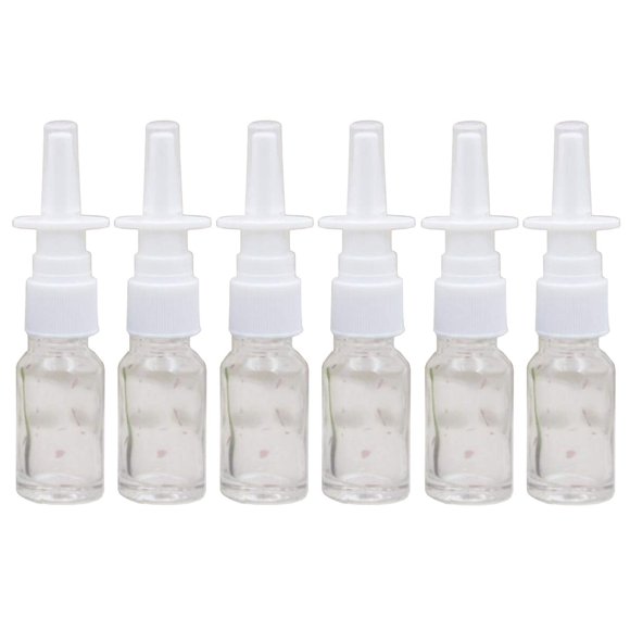 6 Botellas Nasales De Vidrio De 10 Ml/0,34 Oz - Atomizadores De Niebla Fina Recargables Vacíos Portátiles Viales De Contenedor De Almacenamiento De Perfume De Maquillaje Cosmético (Transparente)