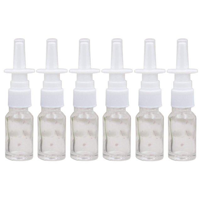 6 Botellas Nasales De Vidrio De 10 Ml/0,34 Oz - Atomizadores De Niebla Fina Recargables Vacíos Portátiles Viales De Contenedor De Almacenamiento De Perfume De Maquillaje Cosmético (Transparente)