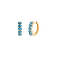 thumbnail image 5 of Women's Welry 2 cttw Natural Swiss Blue Topaz 16mm Hoop Earrings in 10kt Yellow Gold, 5 of 6