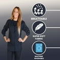 thumbnail image 2 of Women's Warm Up Medical Scrub Jacket (Dark Navy, Medium), 2 of 7