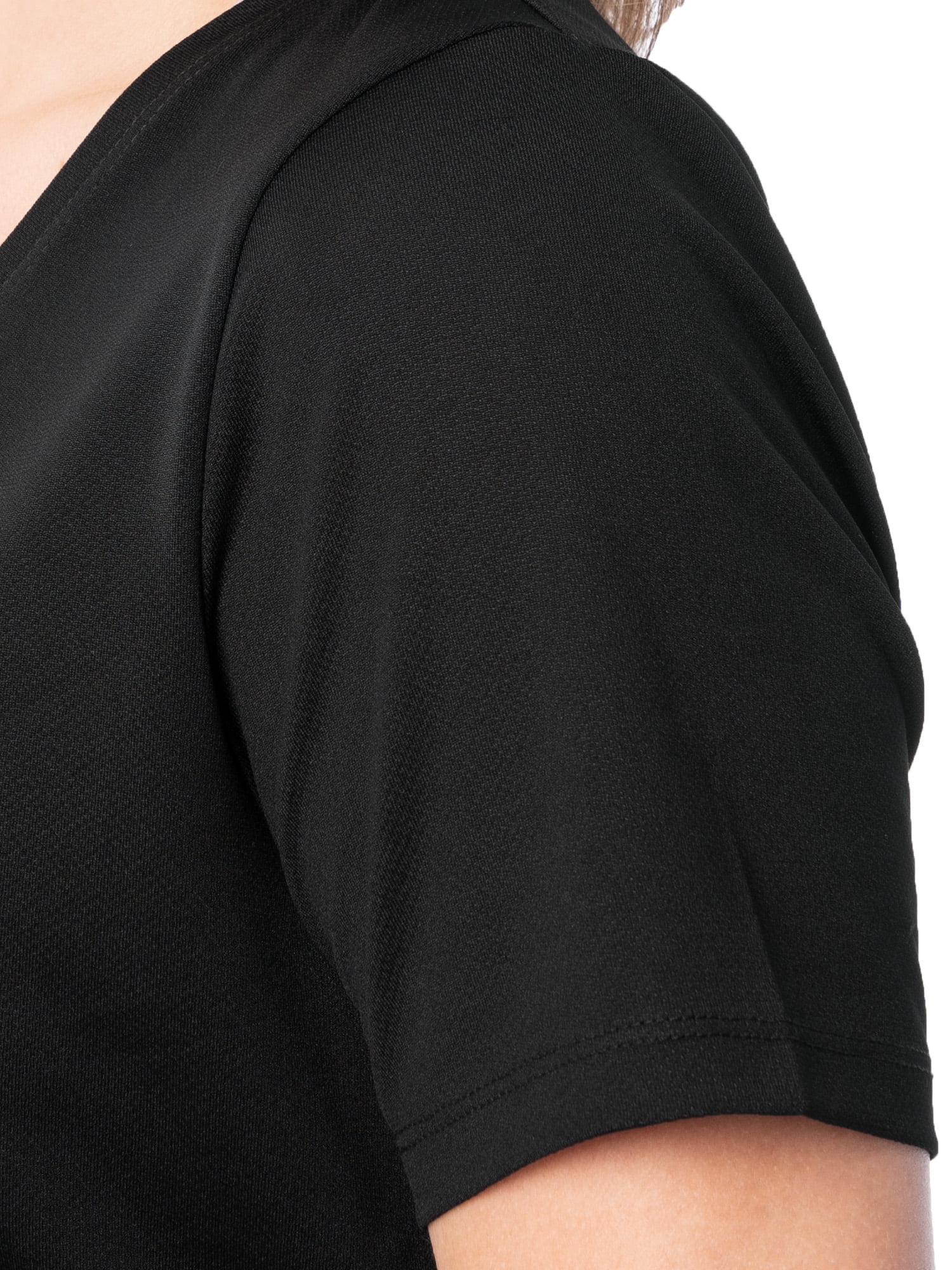 Athletic Works Women's Active Texture Knit V-Neck Tee, Sizes XS-XXXL