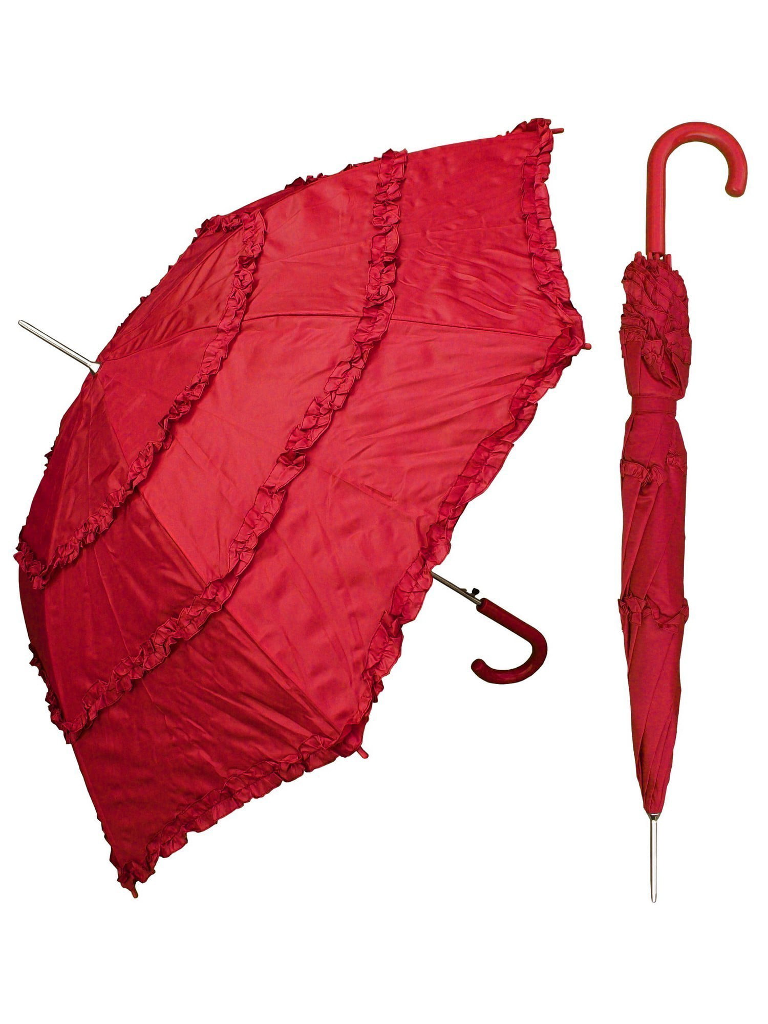 Lot of 12-48" Arc Parasol Style 3-Ruffle Umbrella-RainStoppers UV Costume 