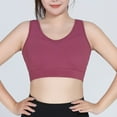 thumbnail image 2 of Hinvhai Women's Large Size High-strength Shockproof Sports Underwear Breathable Yoga Vest Fitness Running One-piece Fixed Cup Bra On Clearance Wine 10(XL), 2 of 9