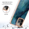 thumbnail image 4 of ELEHOLD for iPhone 13 Pro 6.1 inch Marble Case, Clear Electroplated Frame Soft TPU Anti-Scratch Wear-Resistant Wireless Charging Slim Fit Transparent Case for iPhone 13 Pro, Green, 4 of 5