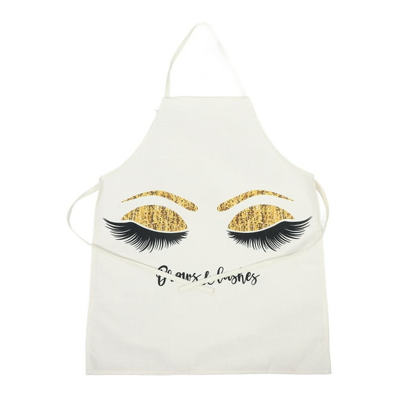 WRITWAA Adjustable Neck Strap Beige Salon Apron for Hairdressers and Nail Technicians