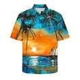 thumbnail image 5 of AHTJRT Men’s Button Down Shirt with Seahorse and Shell Spiral Patterns Beach Resort Short Sleeve Shirt Multicolor 4XL, 5 of 5