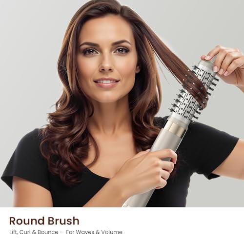 5 in 1 High-Speed Hot Air Styler, Professional Frizz-Free Blow Dryer Brush, Fast Drying Hair Dryer, No Heat Damage - Champagne