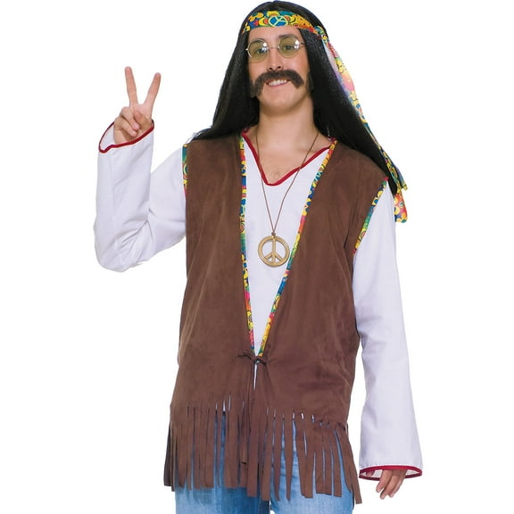 Groovy 60's Long Hippie Vest Men Male Adult Standard