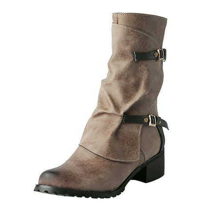 

Boots Women s Shoes Breathable Solid Blet Buckle Chunky High Heels Thigh