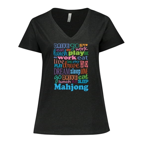 Inktastic Mahjong Player Idea Women's Plus Size V-Neck T-Shirt