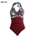 thumbnail image 2 of One Piece Swimsuit Front Strappy Cross Women's Swimwear Floral Print Bathing Suit Sexy Bikini Swimsuit, 2 of 5