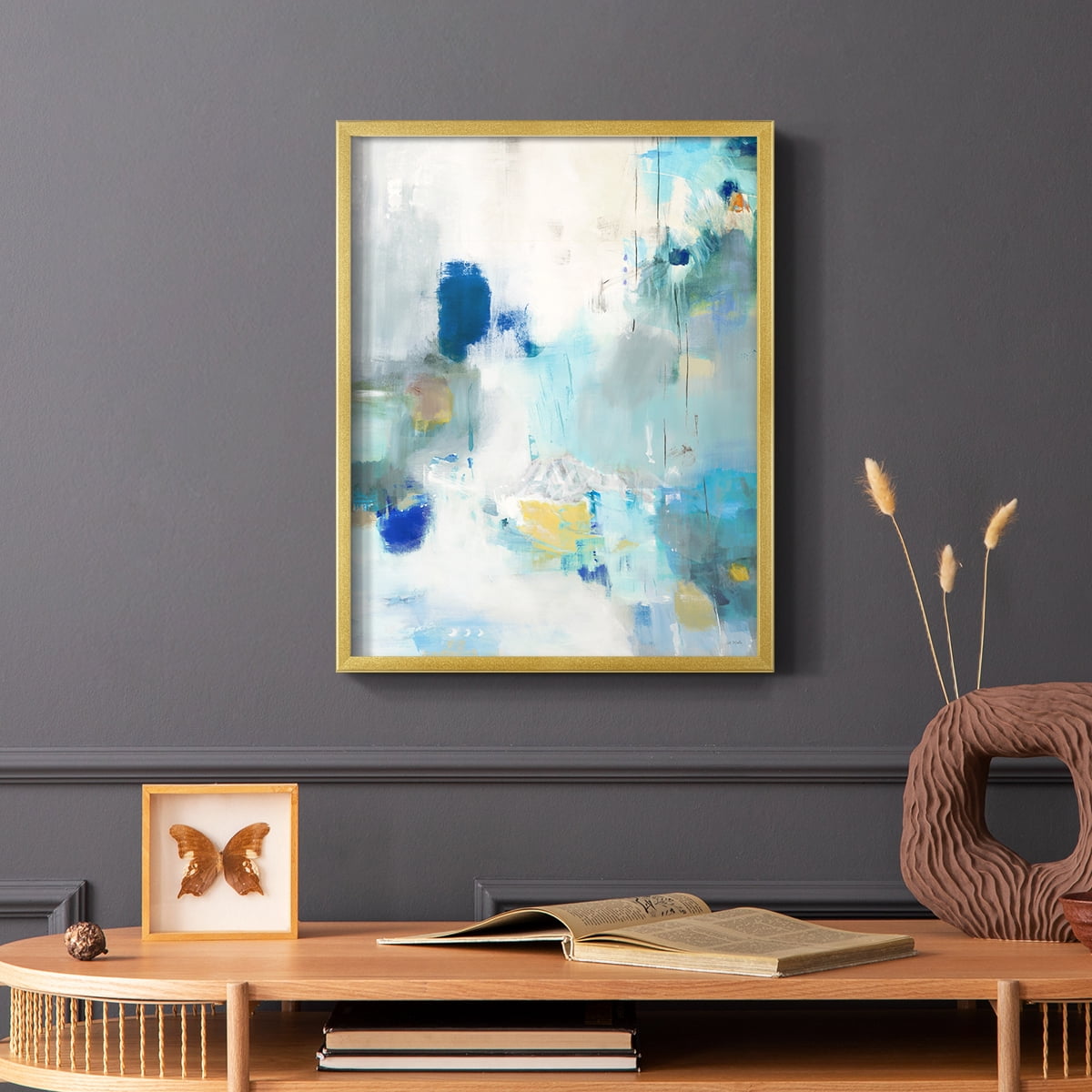 Celeste Motion II Framed Print in Gold Solid Wood Framed Print No Nail Hanging