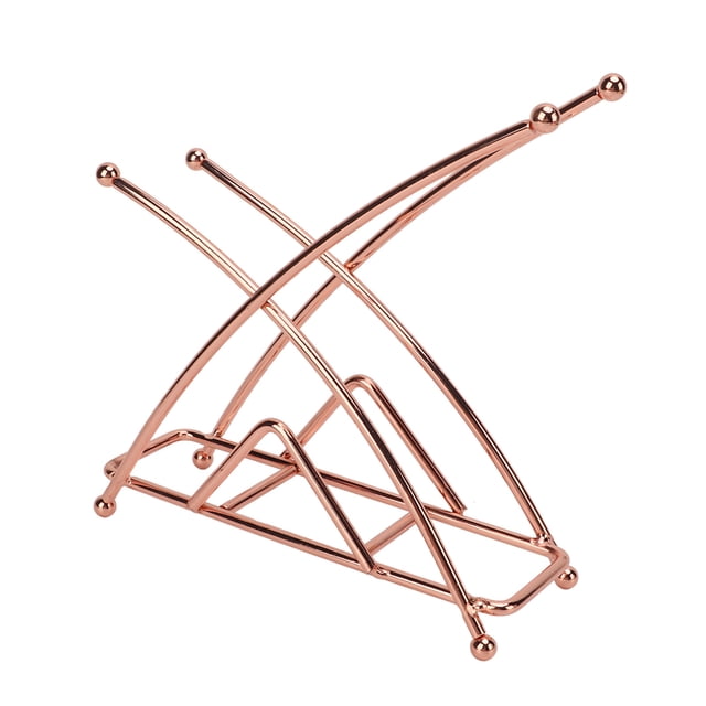 Porta servilletas de moda elegante y grueso con forma de X para mesa de hotel, porta servilletas de hierro forjado vertical, color oro rosa