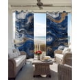 thumbnail image 4 of Blue Marble Blackout Curtains, Light Blocking Print Window Curtains, Modern Minimalist Abstract Fluid Art Thermal Insulated Window Drapes for Living Room Kitchen Cafe 2 Panels, 84"W x 63"L, 4 of 9