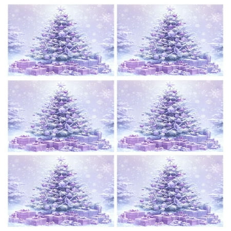 

Ryvnso Placemats Set of 6 A Beautiful Christmas Tree Dining Mats Heat-Resistant Non-Slip Washable Table Mat