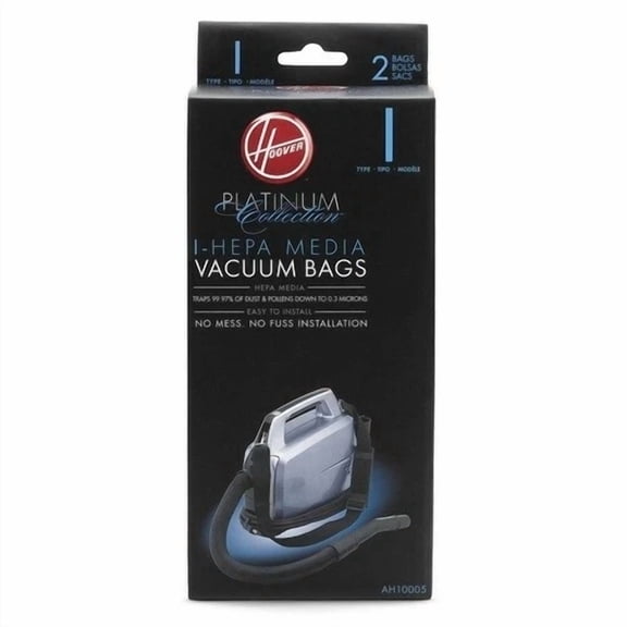 Fits For Hoover Platinum Series Canister Type I Hepa Bags 2 Pk Part # Ah10005