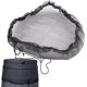 thumbnail image 2 of 2 piezas de cubierta de red para cubo de recolección de agua de lluvia con cordón ajustable para evitar mosquitos, hojas, escombros, accesorios para la lluvia (negro, 80 cm), 2 of 4