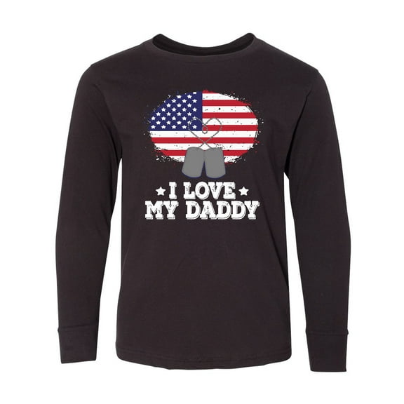 Inktastic I Love my Daddy Military Son Daughter Long Sleeve Youth T-Shirt