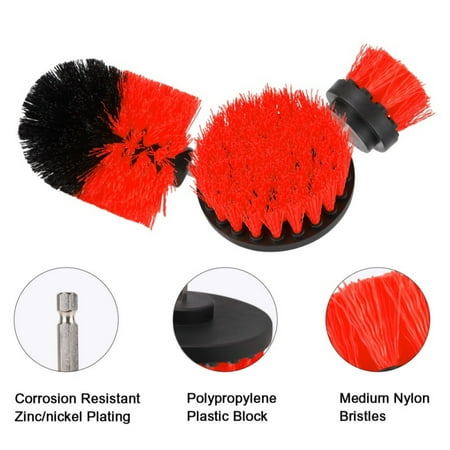 Drill Brush Attachment Set - Power Scrubber Brush Cleaning Kit - All Purpose Drill Brush with Extend Attachment for Bathroom Surfaces, Grout, Floor, Tub, Shower, Tile, Corners, Kitchen, (Best Way To Clean Bathroom Tiles In Shower)