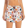 thumbnail image 2 of Goofa Autumn Pumpkins Fall Leaves Printed Women 2 in 1 Running Shorts,Quick Dry Athletic Workout Shorts,High Waisted Athletic Shorts with Liner Pockets-Small, 2 of 9