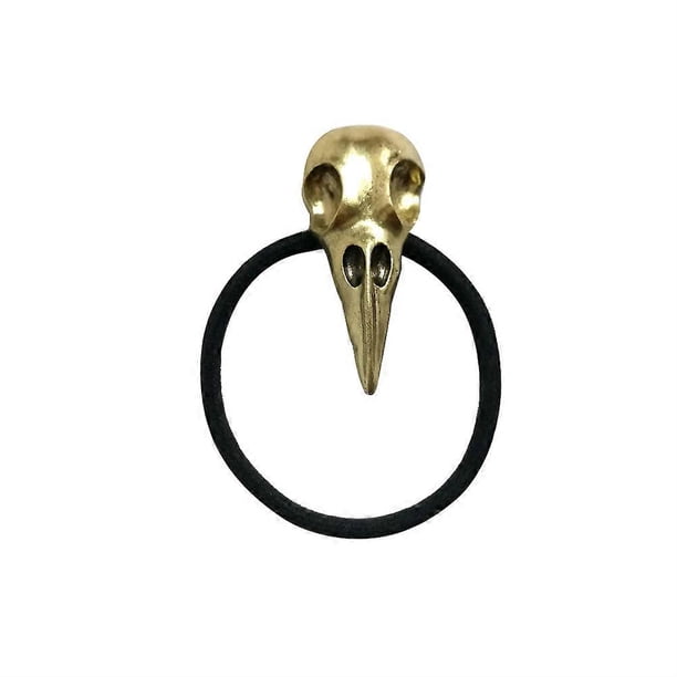 Punk Crow Skull Hair Accessory Halloween Dress-Up Elastic Band For Women Size 5X2.5X0.3CM 1Pcs