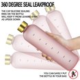 thumbnail image 2 of Plastic Space Cup Large-Capacity Transparent Frosted Water Cup Copper Lid Water Bottle with Time Marker 1000ML Pink, 2 of 6