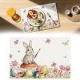 thumbnail image 2 of Easter Placemats, Bunny Rabbits Flower Eggs Easter Placemats, Seasonal Spring Table Mats for Dining Table Kitchen Decorations, Spring Farmhouse Rustic Eggs Table Decor 11.8"x17.7", 2 of 9