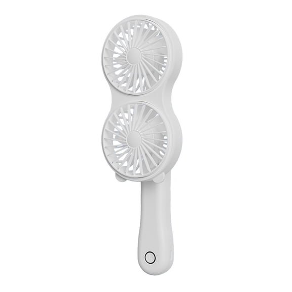 LOWLHOME Double Headed Foldable Handheld Fan,USB Rechargeable Portable Mini Fan,Handheld Convenient Built-in Battery Silent Pocket Mini Travel Fan for Travel Office(White)