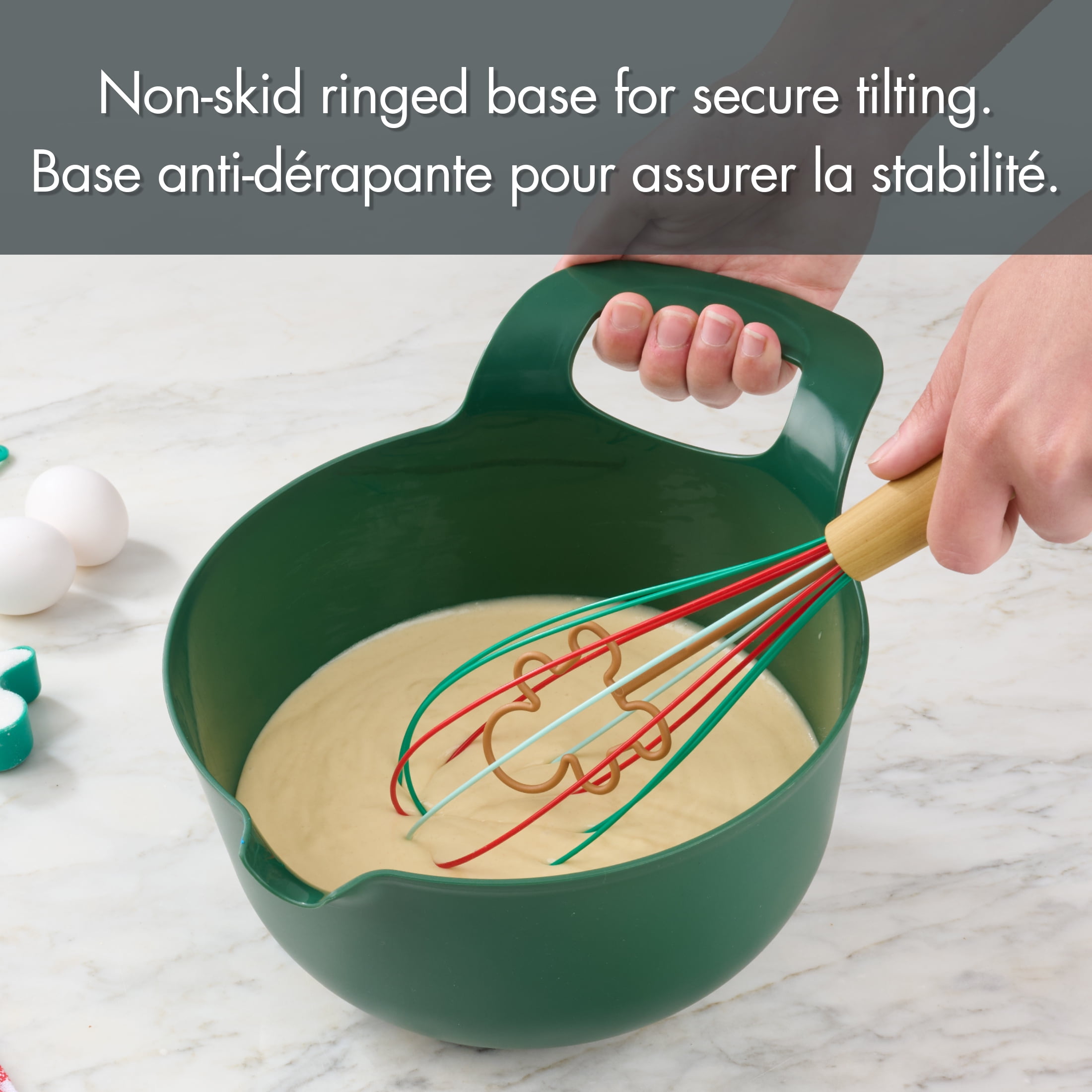 Holiday Time 3QT Kitchen Mixing Bowl, Green