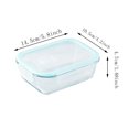 thumbnail image 2 of Rectangular Airtight Food Storage Containers Glass Meal Prep Containers Leakproof Portable Work Lunch Box With Sealed Buckle Lid Blue Small, 2 of 6