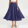 thumbnail image 1 of TaTaai Women Summer Solid Elastic Waist Skirt Casual Loose Fit Skirt Ladies Holiday Gathering Vacation Wear Lightweight Breathable No Fading Soft Elegant Skirt Gift, 1 of 9