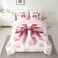 thumbnail image 2 of Erosebridal Pink Bow Bedding Twin Size, Princess Style Bed in a Bag Twin size, Dreamy Room Decor, Reversible 7 Pieces, 2 of 5