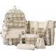 thumbnail image 1 of 5Pcs Canvas School Backpack Combo Set with Kawaii Bear Pendant Cute Pins Plaid Check Handle Shoulder Tote Bag Schoolbag, 1 of 4