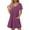 Purple, variant on Sleep Dress for Women Nightgown Short Sleeves T shirt Night Dress V Neck Solid Color Nightgown with Pocket