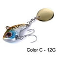 thumbnail image 1 of 8g 12g 15g Spoon Metal Spinner Tackle Vibration Rotate Treble Hook VIB Lure Wobblers Crankbaits Metal Fishing Bait COLOR C - 12G, 1 of 8