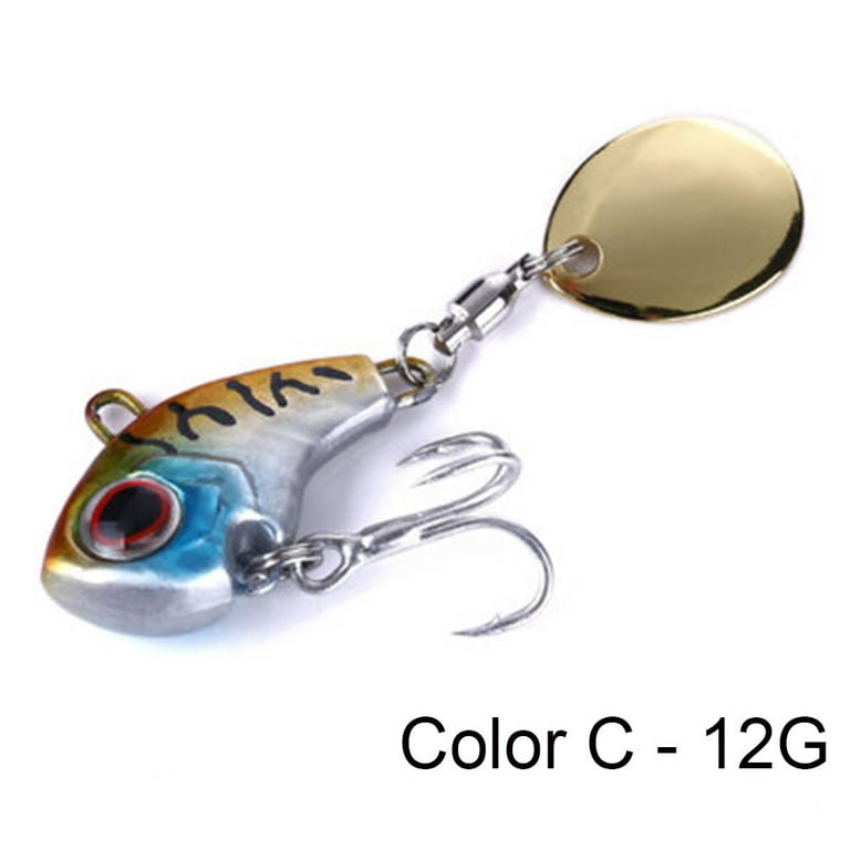 8g 12g 15g Spoon Metal Spinner Tackle Vibration Rotate Treble Hook