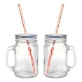 thumbnail image 1 of Set 30 Tarros Mason Jar Con Tapa Y Popote 470 Ml Liso Vencort, 1 of 4