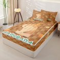 thumbnail image 2 of Homewish Cute Capybara Zipper Twin Comforter Sets with Fitted Sheet and 2 Pillowcases,Brown Classic Geometric Plaid Zipper Bedding Set For Girls Kids,Reversible,4-Piece, 2 of 7