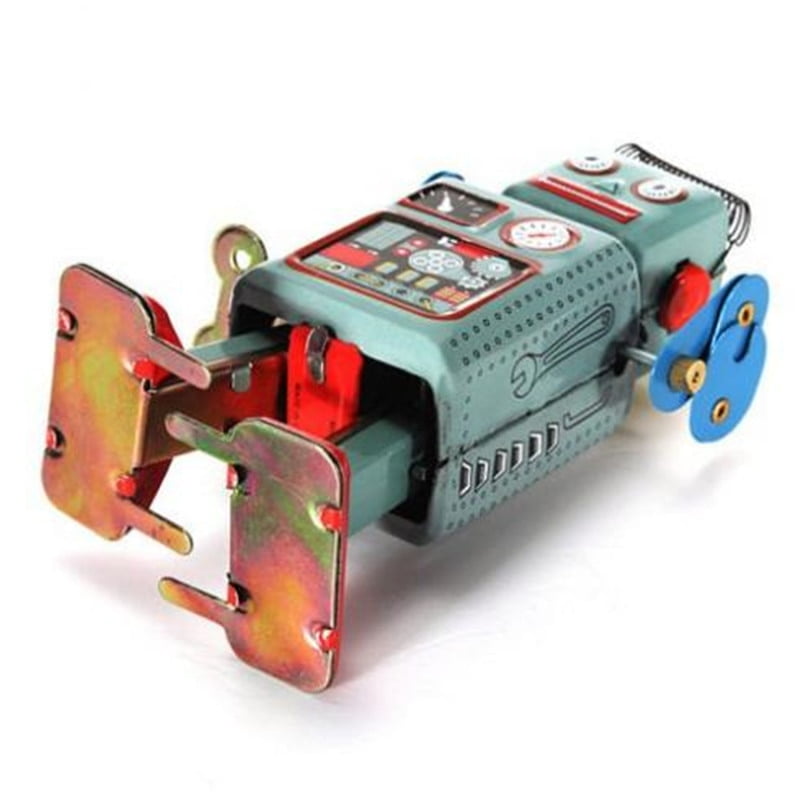 Metal Clockwork Wind Up Walking Robot TIN Retro Vintage Mechanical Fresh Kids EA 