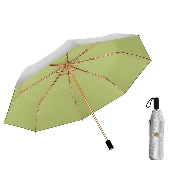 OAVQHLG3B Double Layer Titanium Plastic Travel Umbrella With UV-resistant Black Plastic Coating & Cool-ing Titanium Plastic Coating 8-rib Aluminum Alloy Umbrella Stand