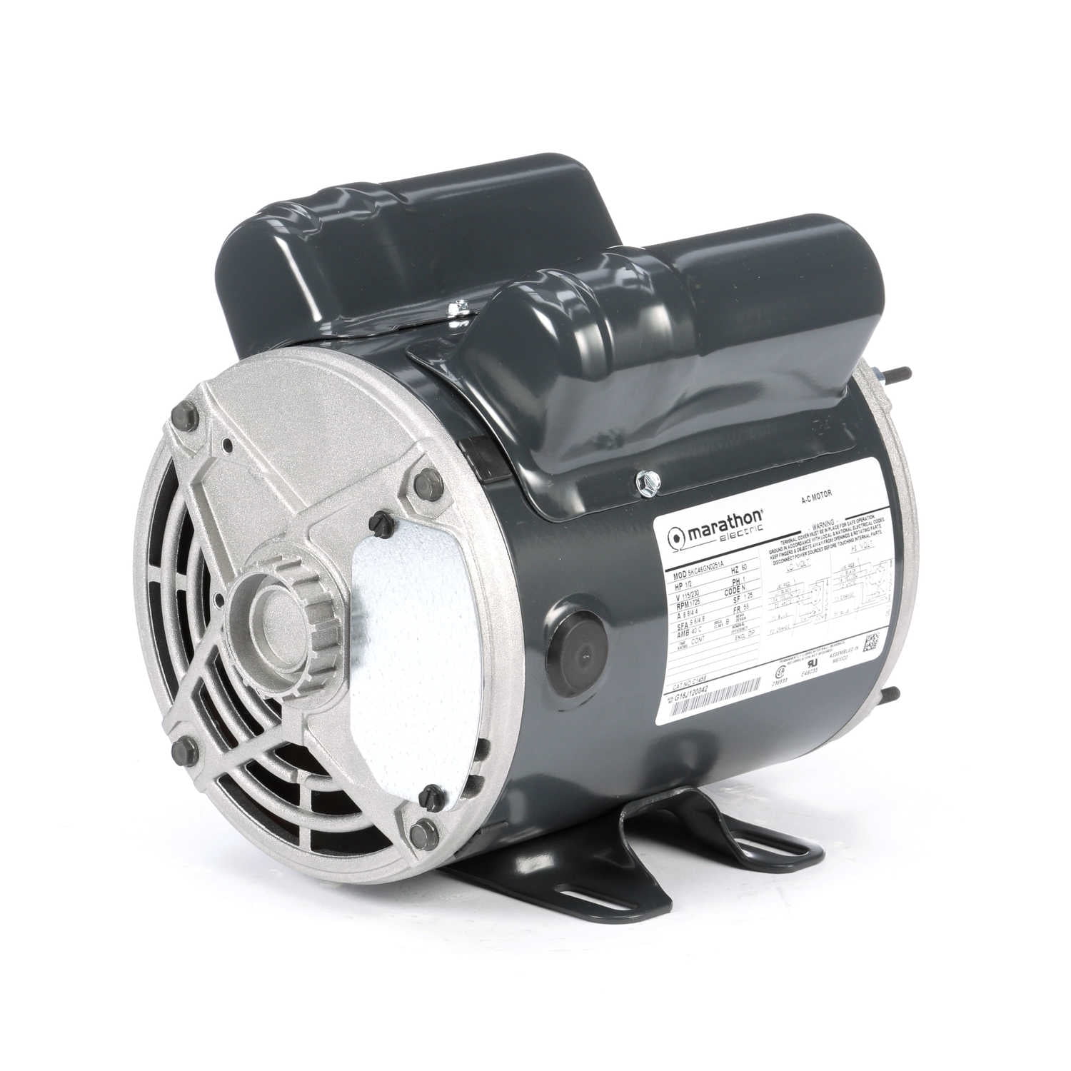 Marathon Instant Reversing Motor, 0.50 HP, 1 Ph, 60 Hz, 115/230 V, 1800 RPM, 56 Frame, DP - C1458