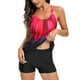 thumbnail image 2 of Gibobby Trajes de Baño Mujer Nuevo traje de baño de tamaño con cuerpo dividido estilo falda con espalda descubierta estampada y traje de baño tankini con(Rojo,G), 2 of 4
