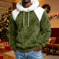 thumbnail image 7 of EliteGoogv Men's Color Block Fleece Hoodie Faux Fur Collar Pullover Sweatshirt Drawstring Kangaroo Pocket Long Sleeve Cozy Loose Fit Winter Top,M, 7 of 7