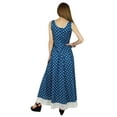 thumbnail image 5 of Bimba Women Blue Cotton Anarkali Kurti Long Maxi Kurta Sleeveless Casual Wear, 5 of 8