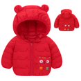 thumbnail image 2 of XQYLOS Kids Winter Hooded Jacket with Pockets, Cute Solid Color Flece-Lined Padded Outerwear for Toddler Boys & Girls, 2 of 9