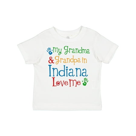 

Inktastic Indiana Grandma Grandpa Loves Me Gift Toddler Boy or Toddler Girl T-Shirt
