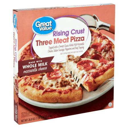 Great Value Rising Crust Three Meat Pizza, 28.8 oz (Frozen)